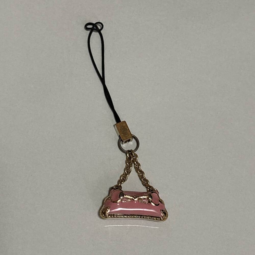 GUCCI Bag Motif Strap Charm Pink Enamel Peach